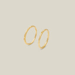 14K Solid Gold Hammered Texture Hoops – Anygolds