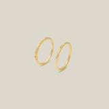 14K Solid Gold Hammered Texture Hoops – Anygolds
