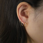 14K Solid Gold Hammered Texture Hoops – Anygolds