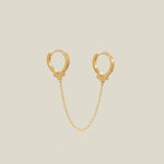 14K Solid Gold Handcuff Chain Double Hoop Earring – Anygolds