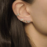 14K Solid Gold Flower Eternity Ear Cuff – Anygolds