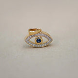 14K Solid Gold Diamond & Sapphire Evil Eye Pendant – Anygolds