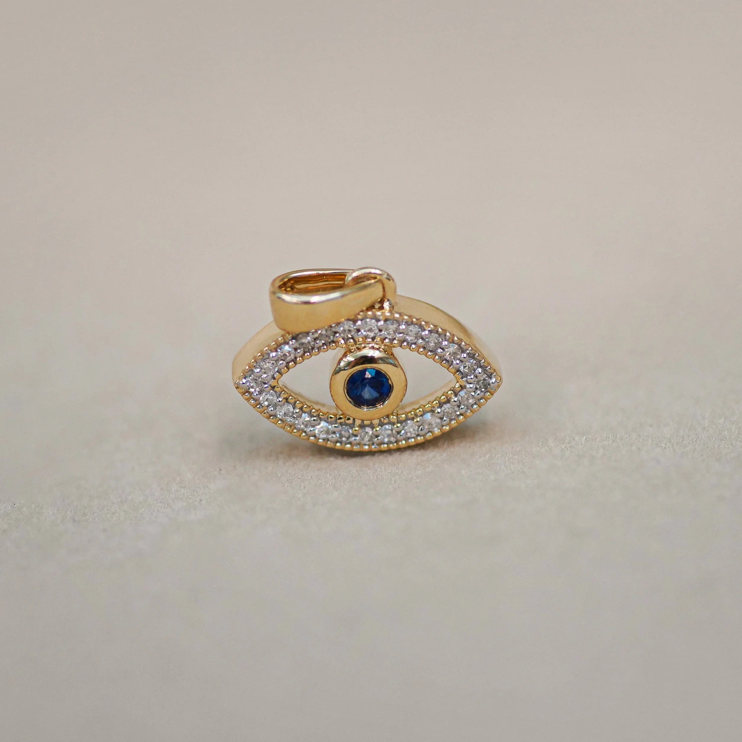 Diamond & Sapphire Evil Eye Pendant - Anygolds