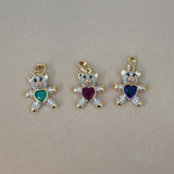 14K Solid Gold Diamond Heart Teddy Bear Pendant – Anygolds