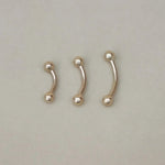 14K Solid Gold Plain Ball Curved Barbell – Anygolds