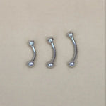 14K Solid Gold Plain Ball Curved Barbell – Anygolds