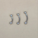 14K Solid Gold Plain Ball Curved Barbell – Anygolds