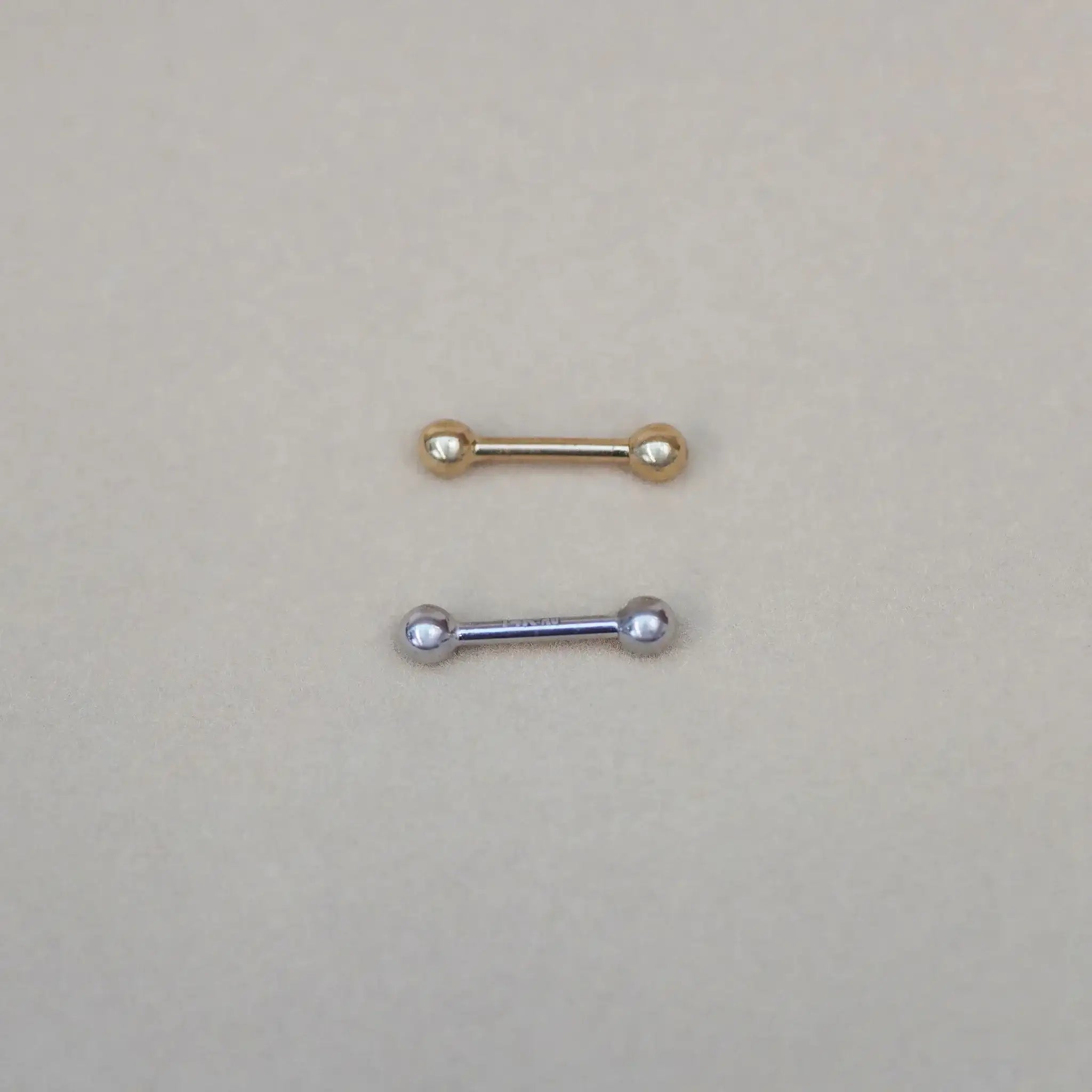14K Solid Gold Plain Ball Straight Stud & Barbell – Anygolds