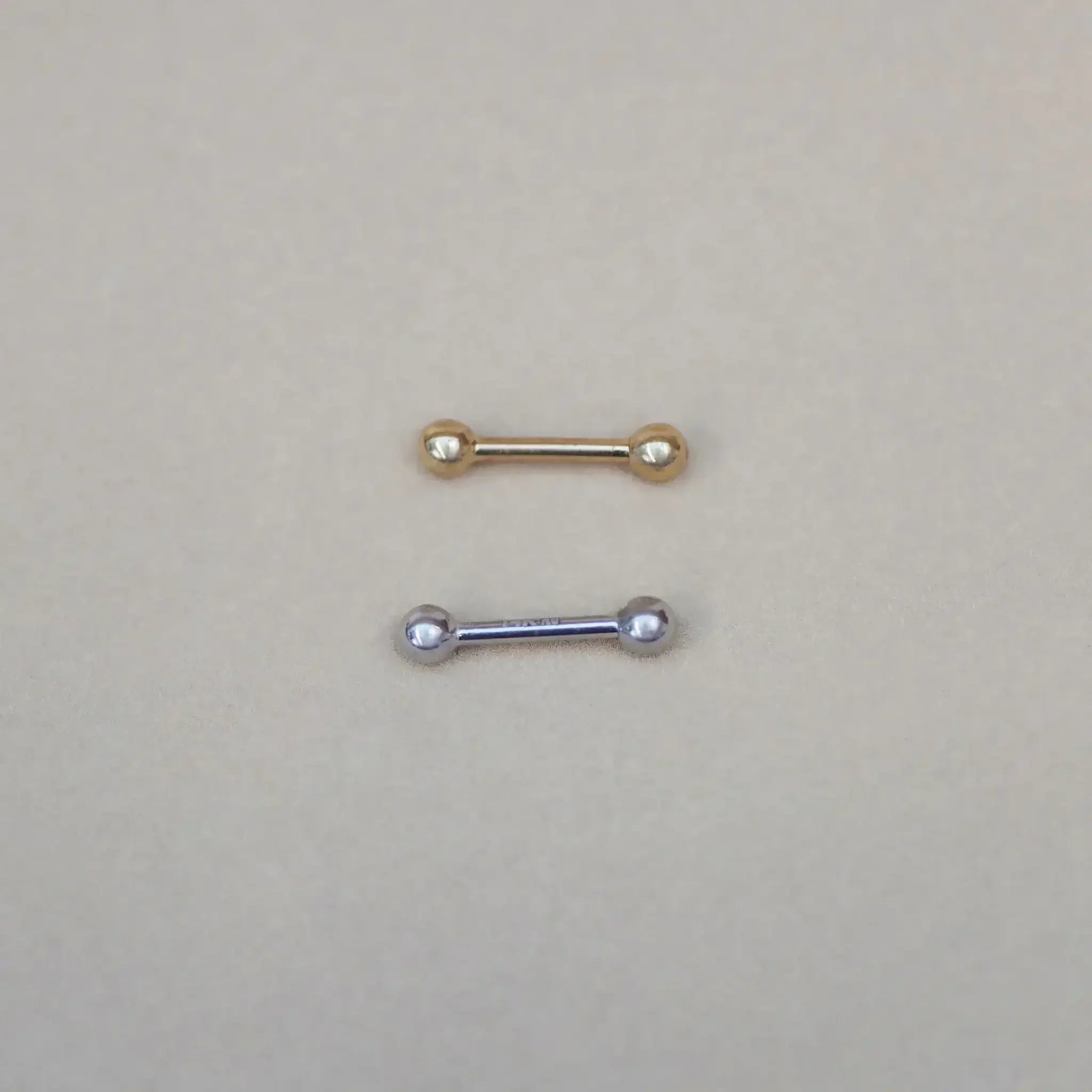 14K Solid Gold Plain Ball Straight Stud & Barbell – Anygolds