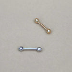 14K Solid Gold Plain Ball Straight Stud & Barbell – Anygolds