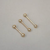 14K Solid Gold Plain Ball Thick Straight Barbell – Anygolds
