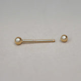 14K Solid Gold Plain Ball Thick Straight Barbell – Anygolds