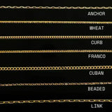 14K Solid Gold Wheat Chain – Anygolds