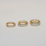 14K Solid Gold Multiple-Row Diamond Hoop Earrings – Anygolds