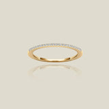 14K Solid Gold Pavé Diamond Stacking Ring – Anygolds