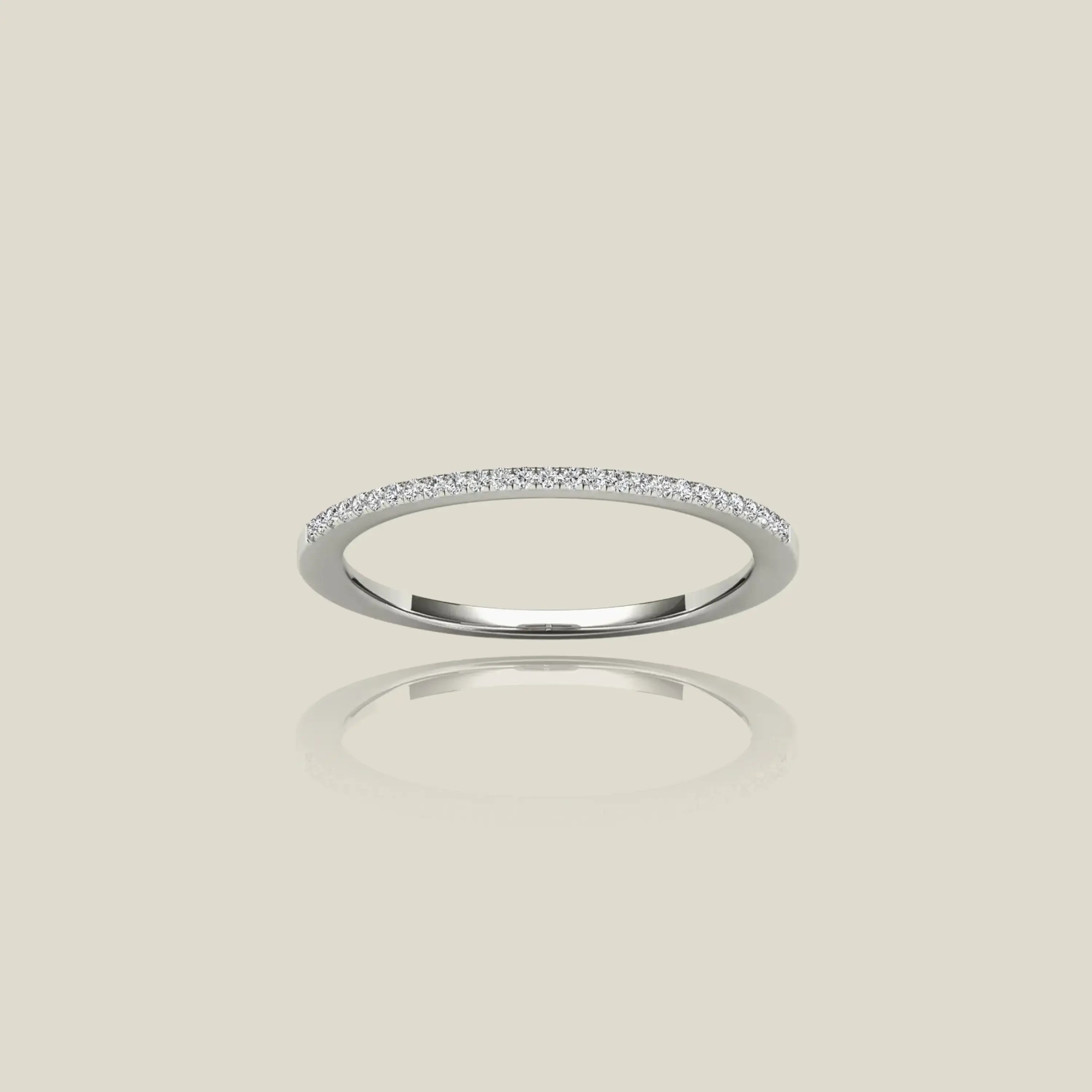 14K Solid Gold Pavé Diamond Stacking Ring – Anygolds