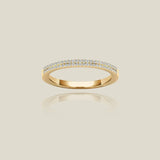 14K Solid Gold Double Row Pavé Diamond Ring – Anygolds