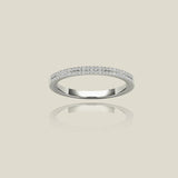 14K Solid Gold Double Row Pavé Diamond Ring – Anygolds