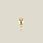 14K Solid Gold CZ Ball Labret Stud – Anygolds