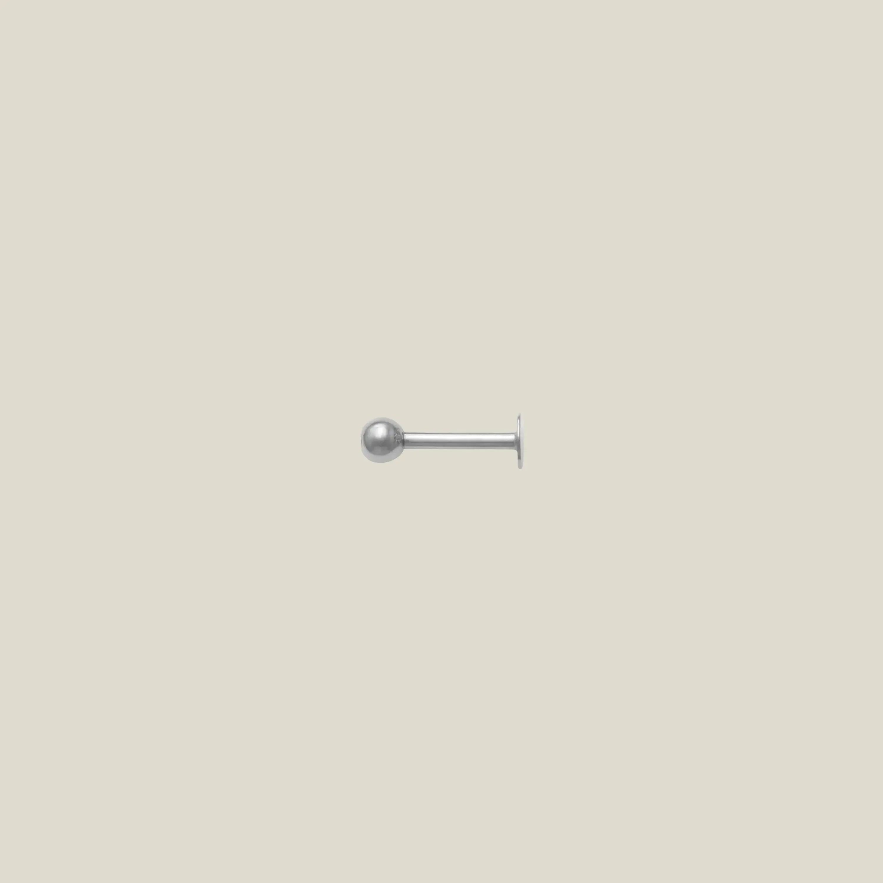 14K Solid Gold CZ Ball Labret Stud – Anygolds