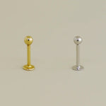 14K Solid Gold Plain Ball Labret Stud – Anygolds