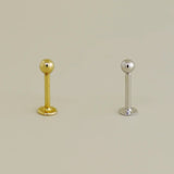 14K Solid Gold Plain Ball Labret Stud – Anygolds