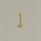 14K Solid Gold Plain Ball Labret Stud – Anygolds