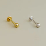 14K Solid Gold Plain Ball Labret Stud – Anygolds