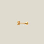 14K Solid Gold Solitaire CZ Round Stud – Anygolds
