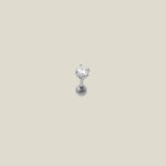 14K Solid Gold Solitaire CZ Round Stud – Anygolds