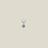 14K Solid Gold Solitaire CZ Round Stud – Anygolds