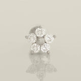 14K Solid Gold Diamond Mini Daisy Flower Stud – Anygolds