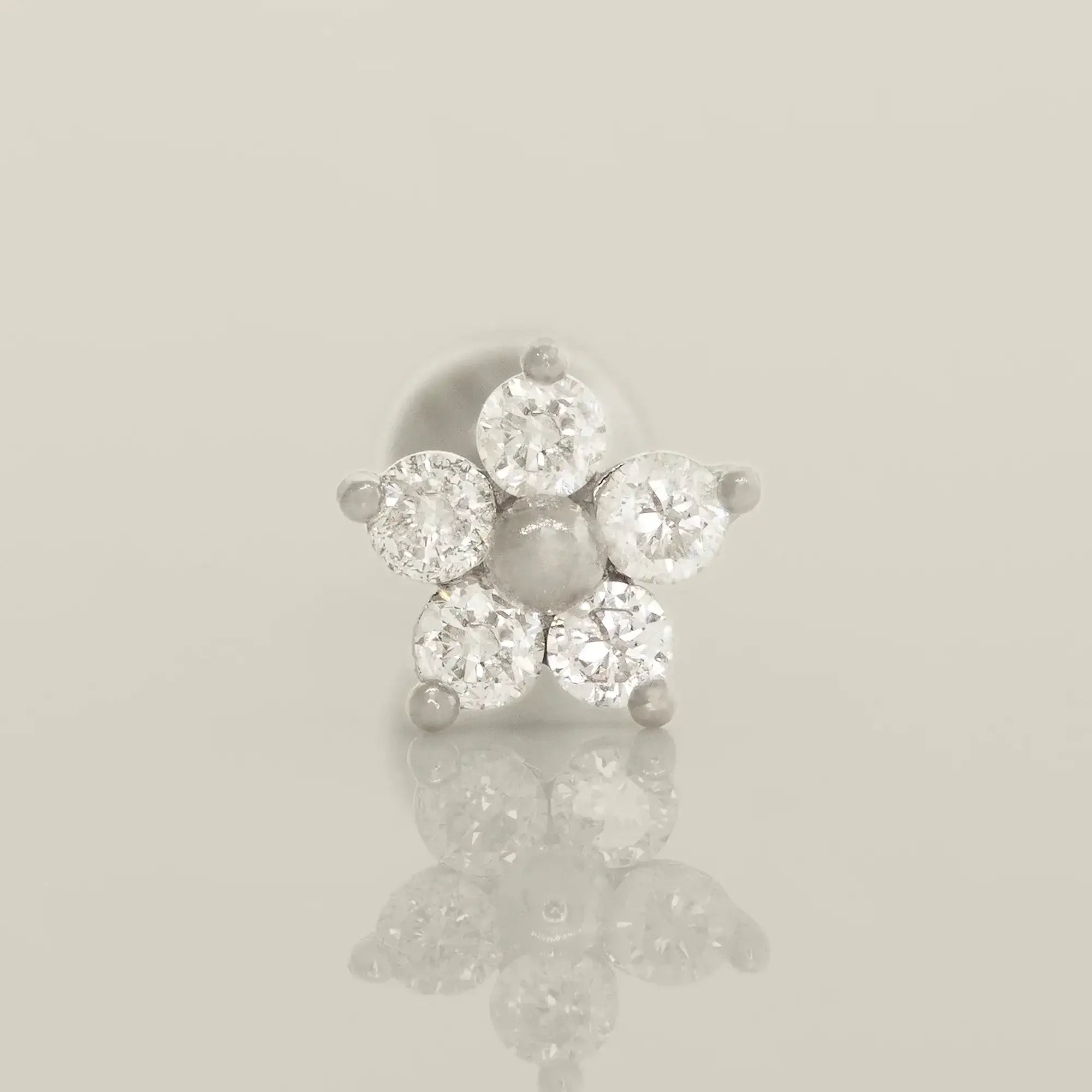 14K Solid Gold Diamond Mini Daisy Flower Stud – Anygolds