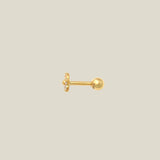 14K Solid Gold Mini Daisy Flower Stud (Internal | External) – Anygolds