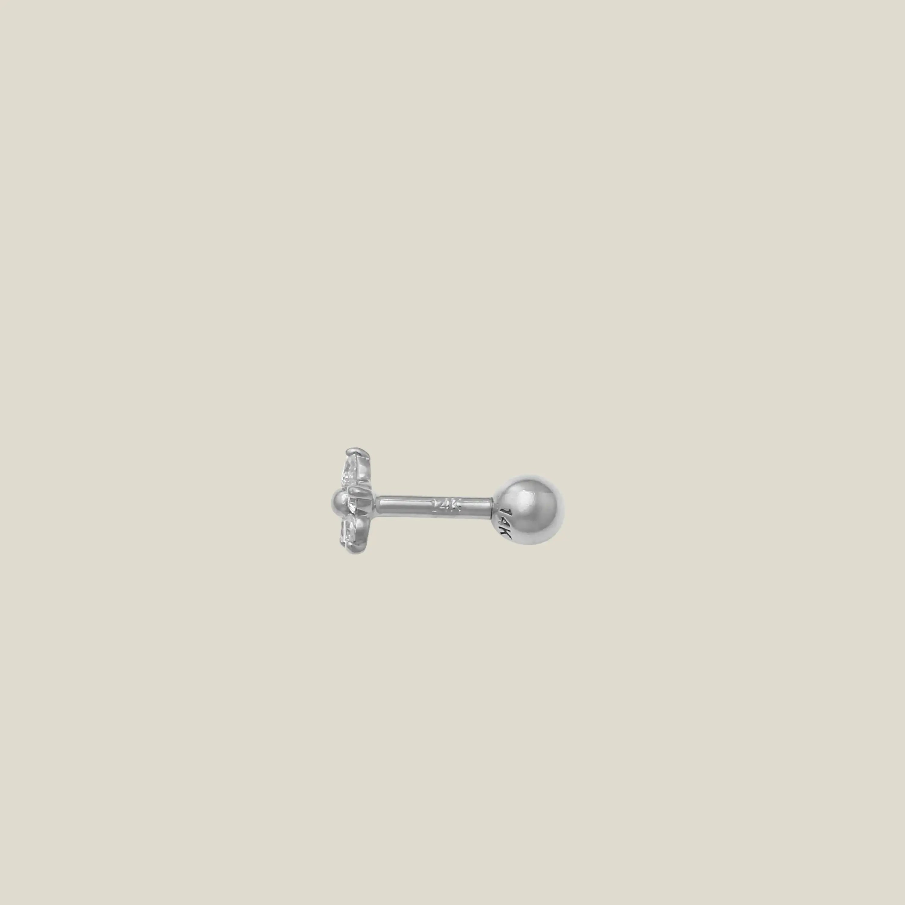 14K Solid Gold Mini Daisy Flower Stud (Internal | External) – Anygolds
