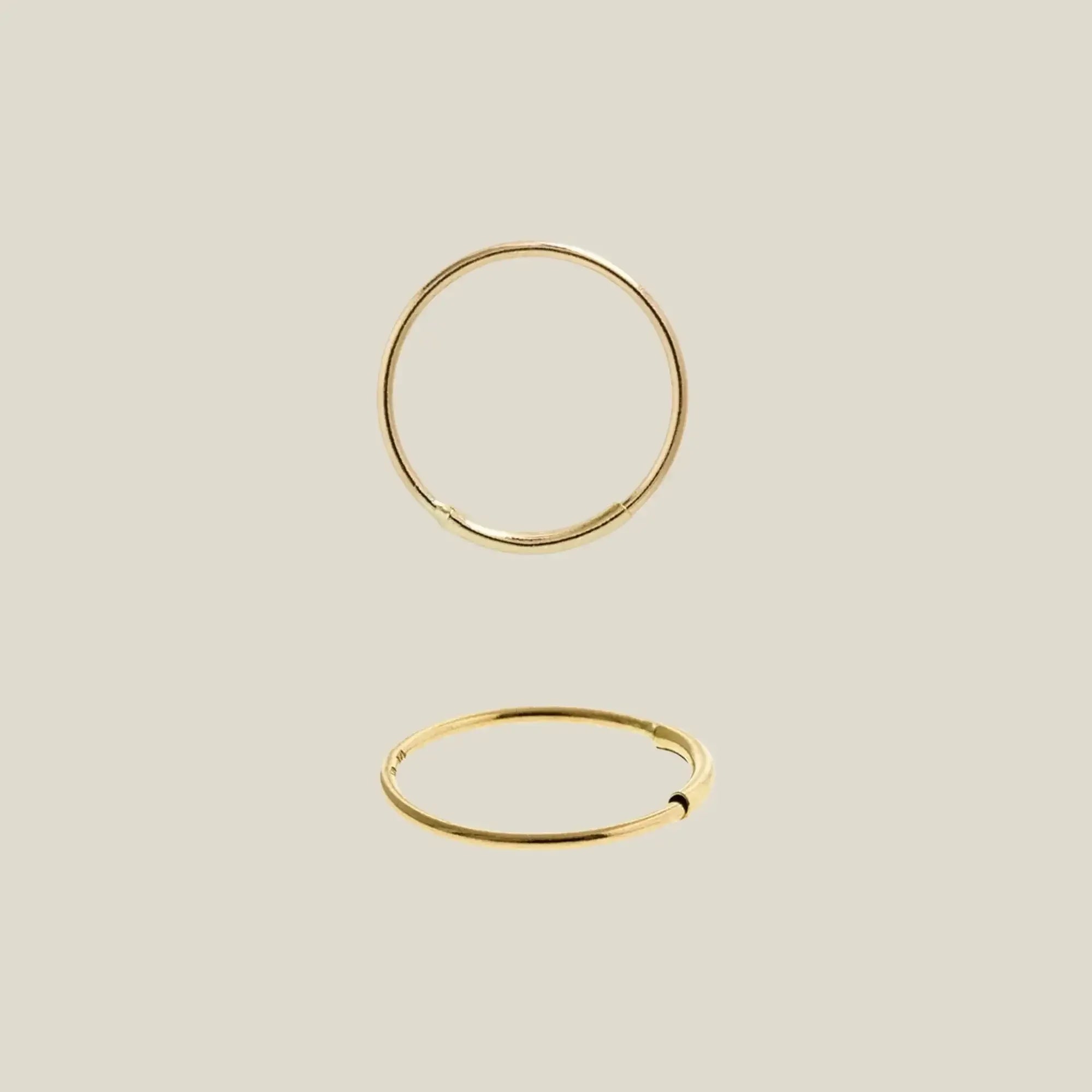 14K Solid Gold Plain Endless Hoop – Anygolds