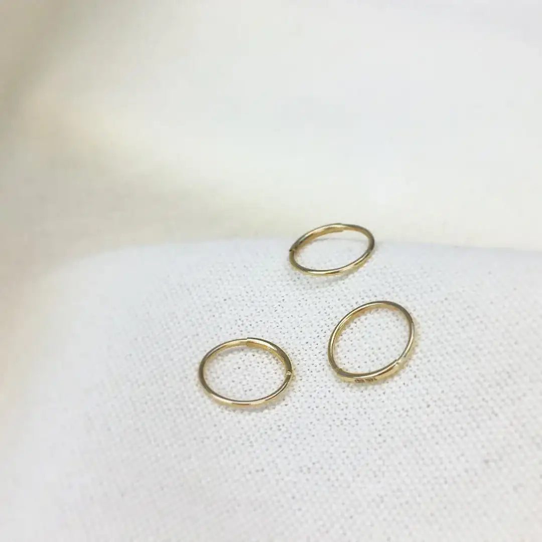 14K Solid Gold Plain Endless Hoop – Anygolds