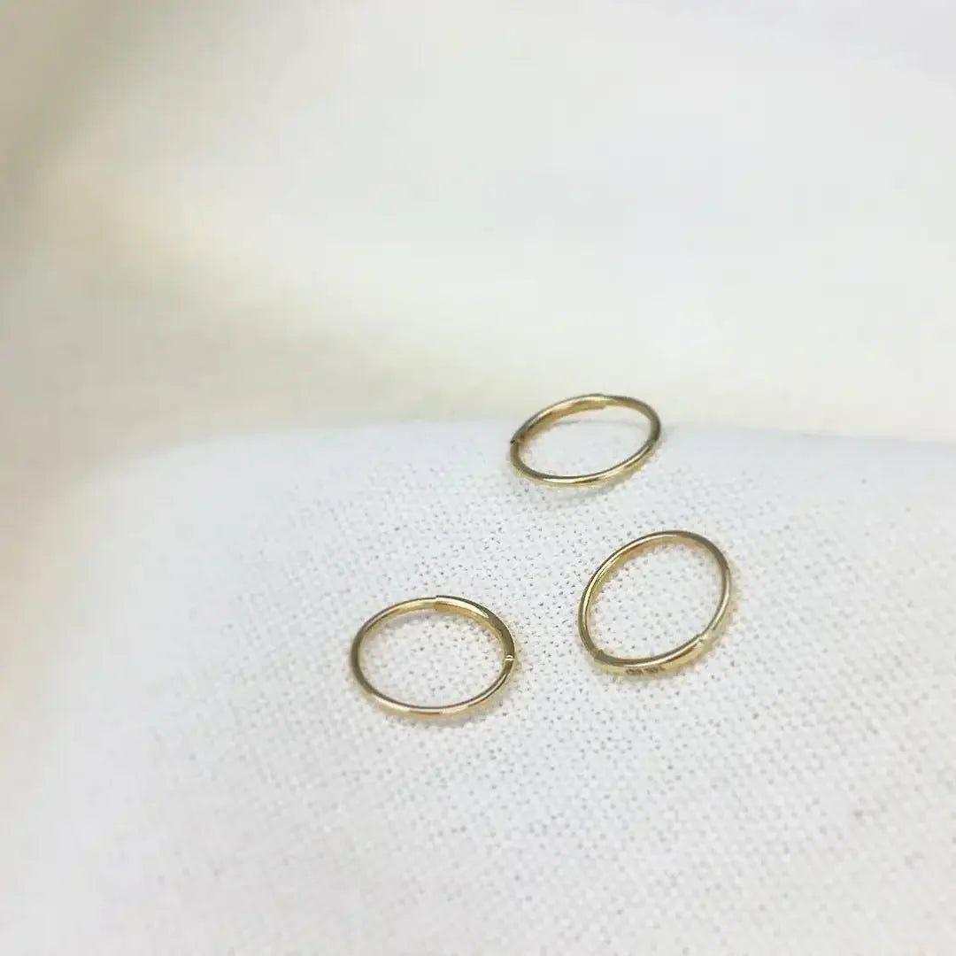 14K Solid Gold Plain Endless Hoop – Anygolds