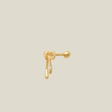 14K Solid Gold String Bow Ribbon Stud – Anygolds