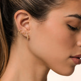 14K Solid Gold String Bow Ribbon Stud – Anygolds
