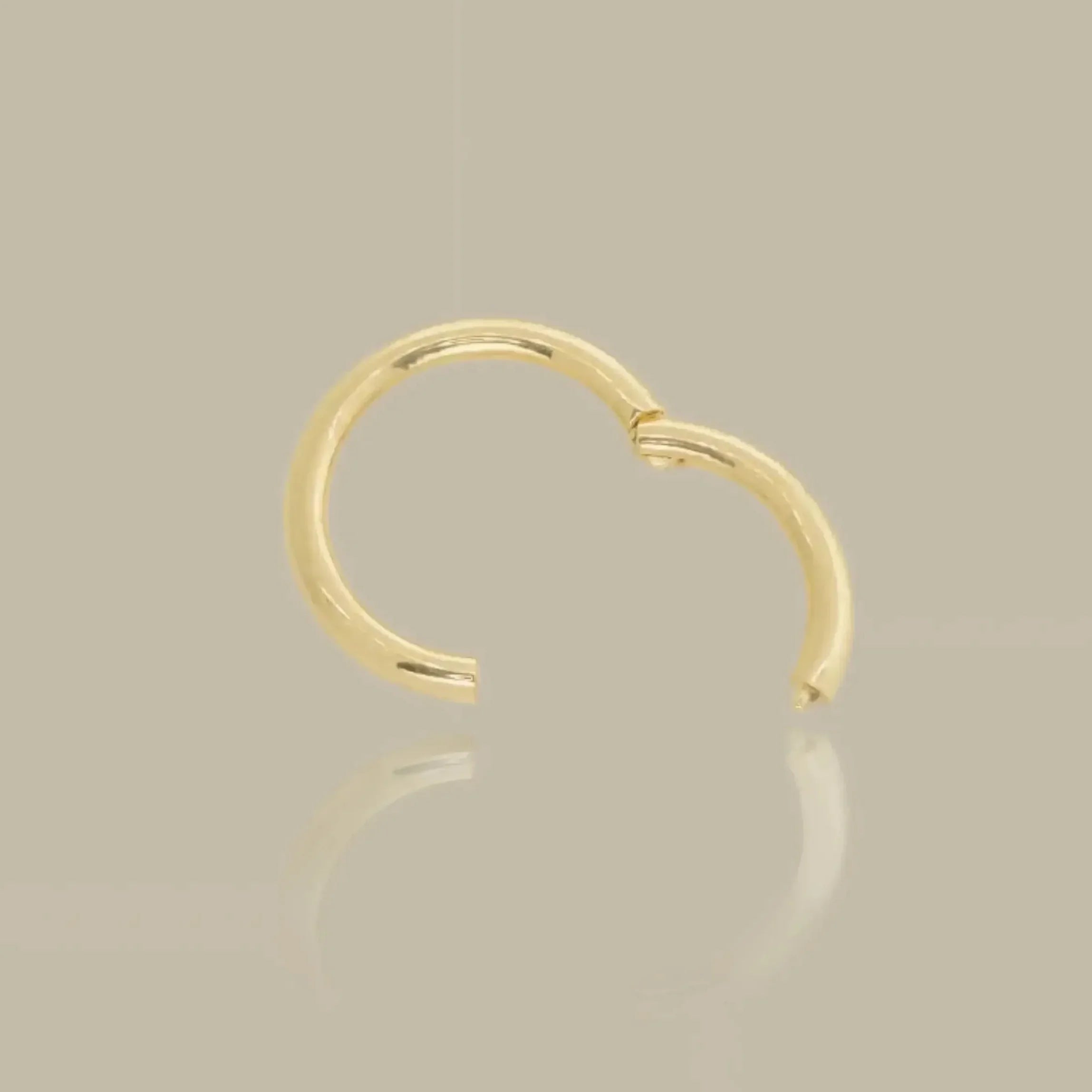 14K Solid Gold Plain Seamless Clicker Hoop Ring - 16G, 18G – Anygolds