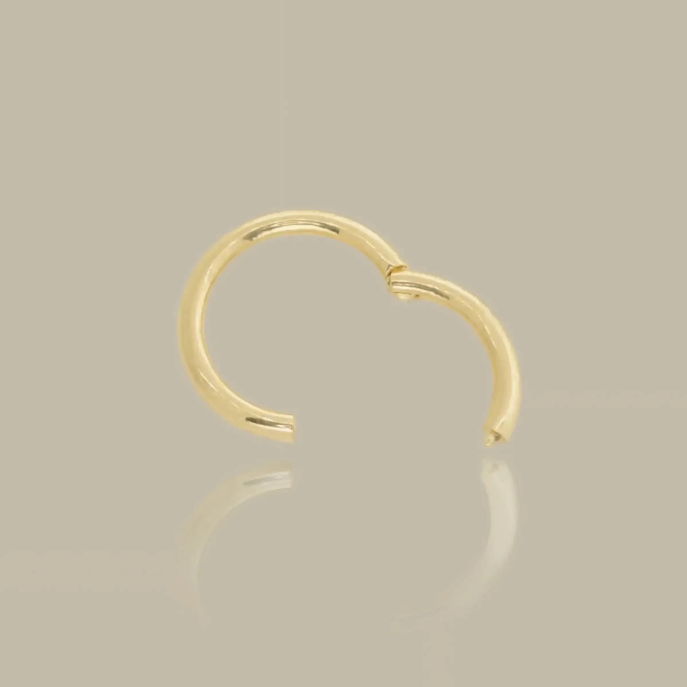 14K Solid Gold Plain Seamless Clicker Hoop Ring - 16G, 18G – Anygolds