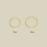 14K Solid Gold Plain Seamless Clicker Hoop Ring - 16G, 18G – Anygolds
