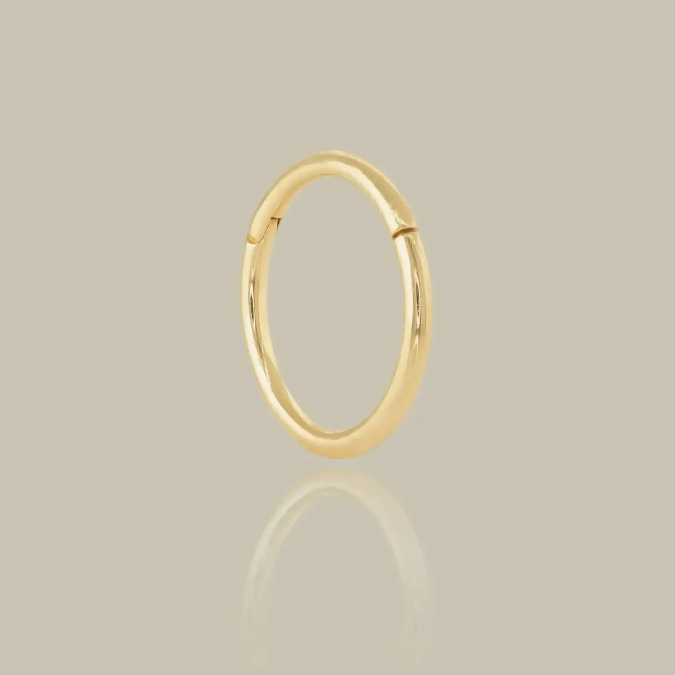 14K Solid Gold Plain Seamless Clicker Hoop Ring - 16G, 18G – Anygolds