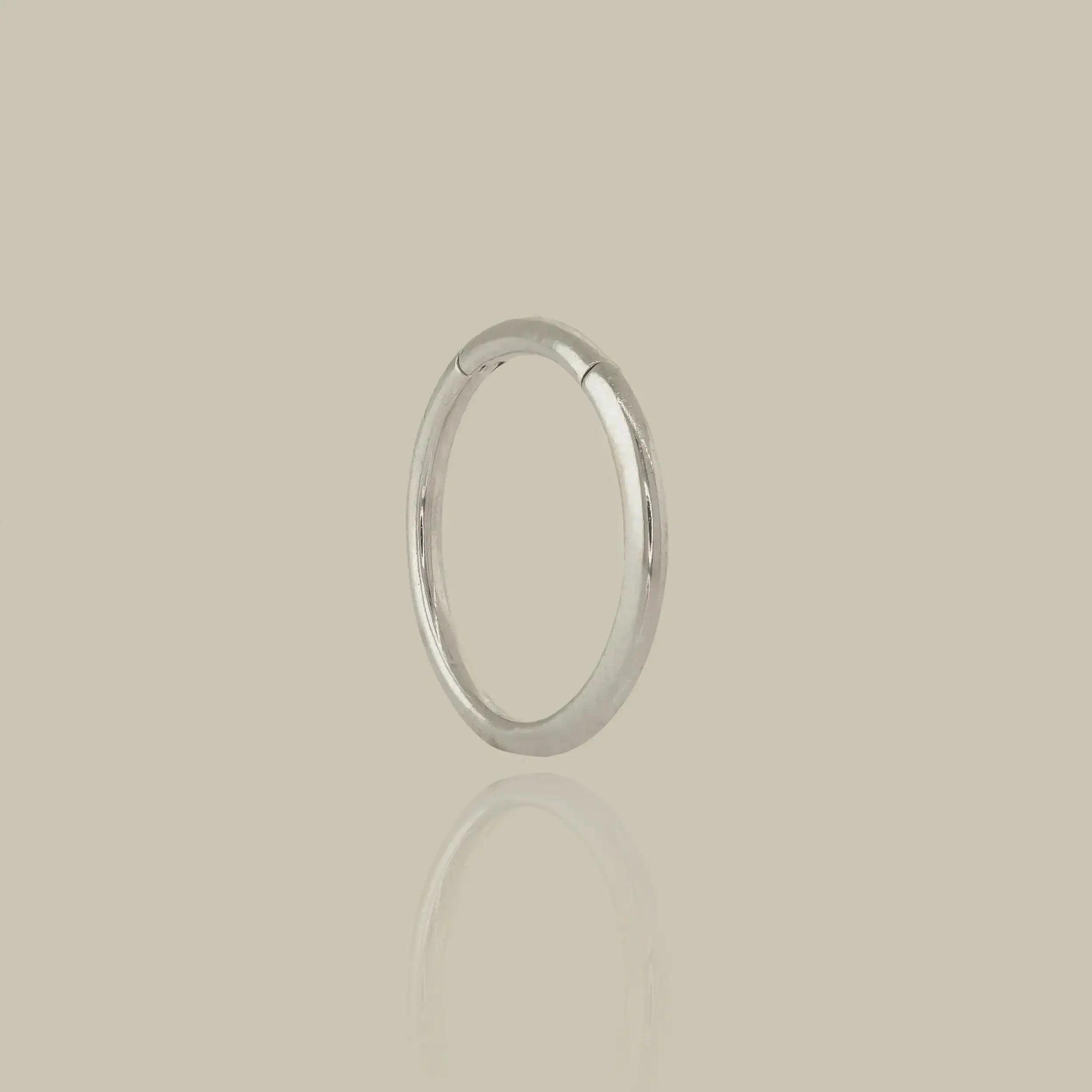 14K Solid Gold Plain Seamless Clicker Hoop Ring - 16G, 18G – Anygolds