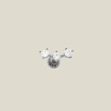 14K Solid Gold Diamond Mini Triple Stud – Anygolds