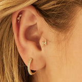 14K Solid Gold Diamond Lightning Bolt Stud – Anygolds