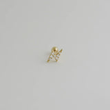 14K Solid Gold Diamond Lightning Bolt Stud – Anygolds