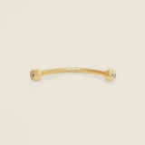 14K Solid Gold CZ Snake Eye Curved Barbell – Anygolds