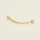 14K Solid Gold CZ Snake Eye Curved Barbell – Anygolds